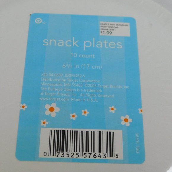 4 Pkgs Easter Holiday Paper Plates Dinner Snack Bunny Rabbit Carrot NIP Check - Picture 5 of 11